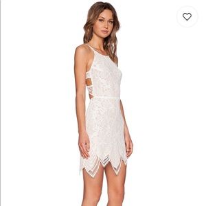 NWT For Love and Lemons Guava Mini Dress White XS